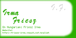 irma friesz business card
